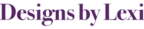 text stating Designs by Lexi in plum color